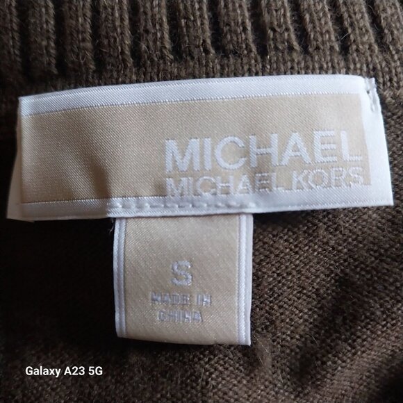 Michael Kors Womens Brown Fringe Sweater With Cowl Neck & Long Sleeves - Picture 9 of 13